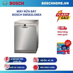 Máy rửa bát Bosch SMS63L08EA serie 6, độc lập