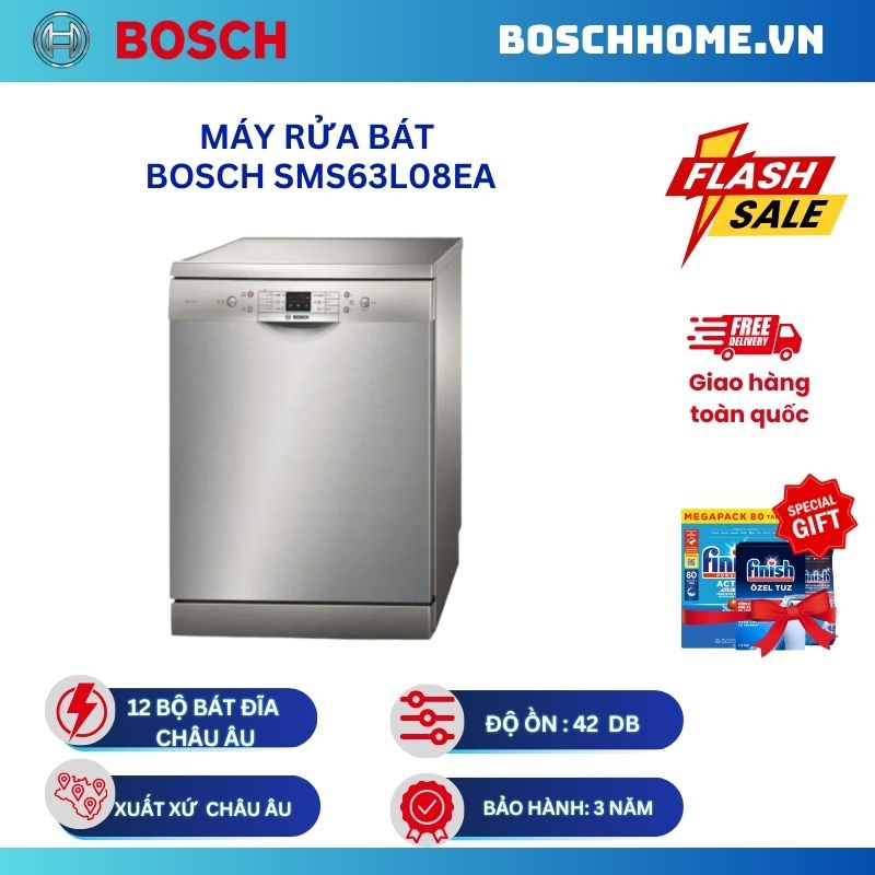 Máy rửa bát Bosch SMS63L08EA serie 6, độc lập 3 Máy rửa bát Bosch SMS63L08EA serie 6, độc lập