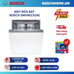 Máy rửa bát Bosch SMV4ECX14E serie 4, âm tủ