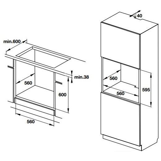 Lò nướng âm tủ Hafele HO-T60D 534.05.561 4 Lò nướng âm tủ Hafele HO-T60D 534.05.561 - Ảnh 2