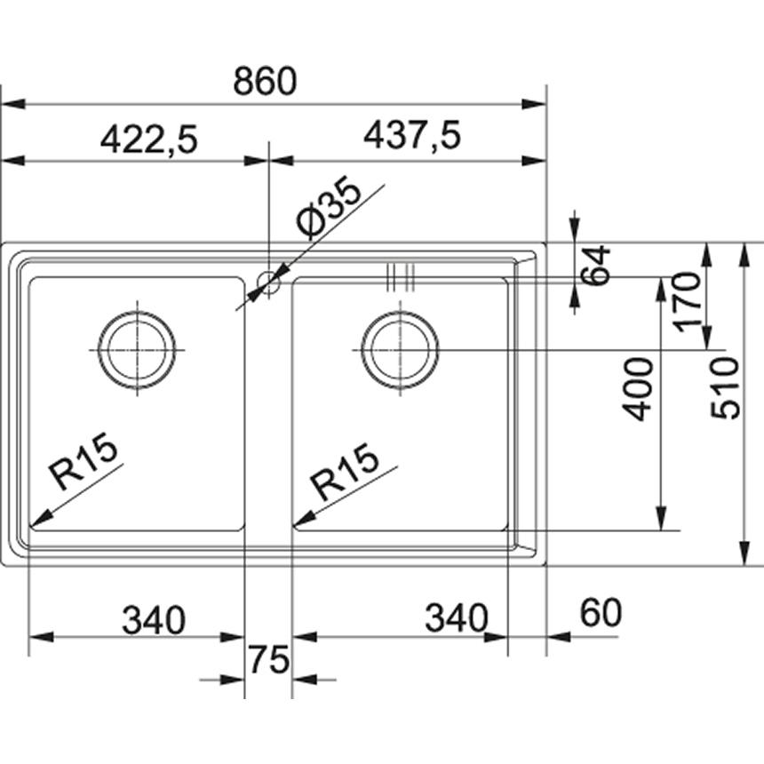 Chậu rửa Franke loại đôi NPX 620 101.0068.373 5 Chậu rửa Franke loại đôi NPX 620 101.0068.373 - Ảnh 3