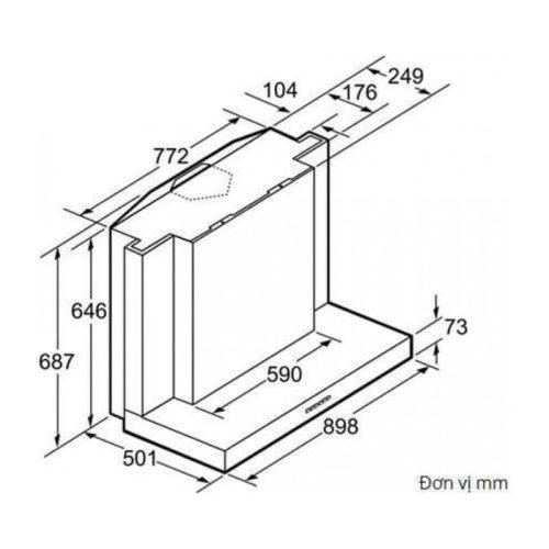 Kích thước máy hút khói Bosch DWB093553