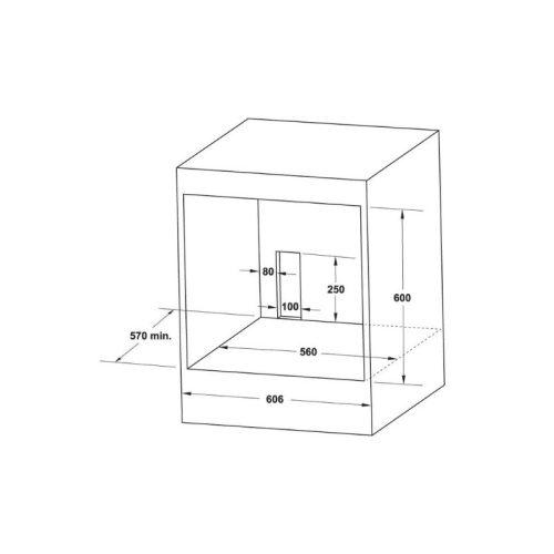 Kích thước lắp đặt lò nướng Hafele HO-4KT70A 538.61.442