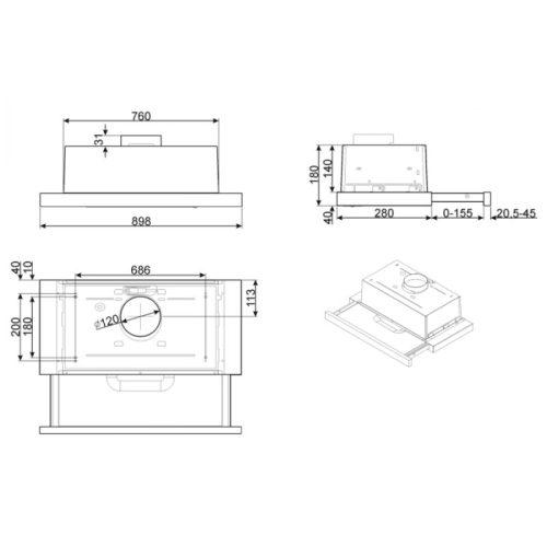 Máy hút mùi âm tủ Hafele Smeg KSET92E 536.84.872 9 may hut mui am tu hafele smeg kset92e 536.84.872 3