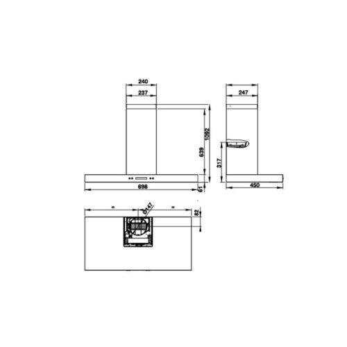 Máy hút khói khử mùi Hafele HH WI70C 539.81.158 5 Kích thước máy hút khói khử mùi Hafele HH WI70C 539.81.158