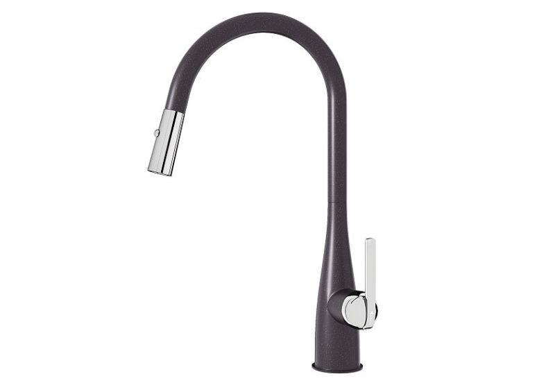 Vòi rửa bát Konox rút dây Curva Black 3 Vòi rửa bát Konox rút dây Curva Black