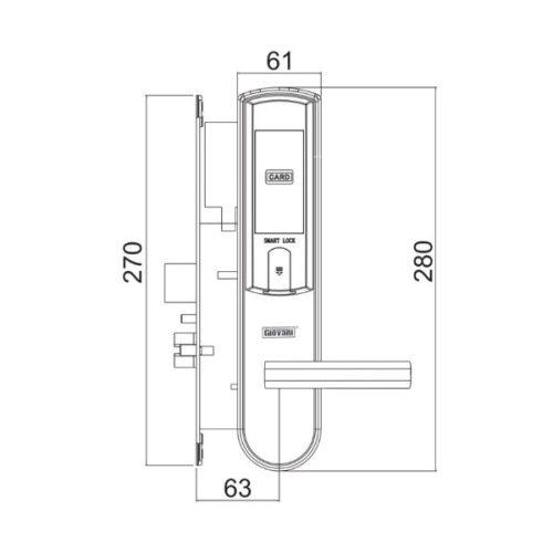Kích thước của Khóa điện tử thông minh Giovani GSL-126C135