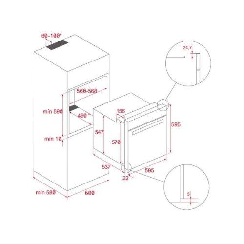 Kích thước của Lò nướng Teka HCB 6525