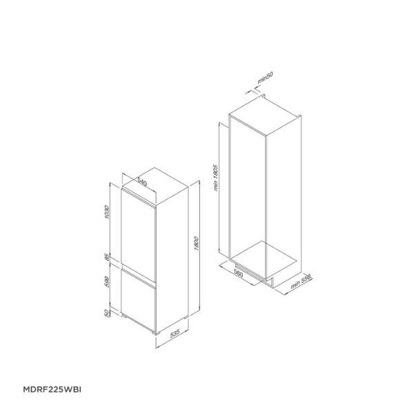 Tủ lạnh Malloca MDRF225WBI 5 Kích thước của Tủ lạnh Malloca MDRF225WBI