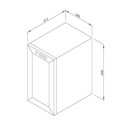 Kích thước của Tủ Rượu Malloca MWC-48B