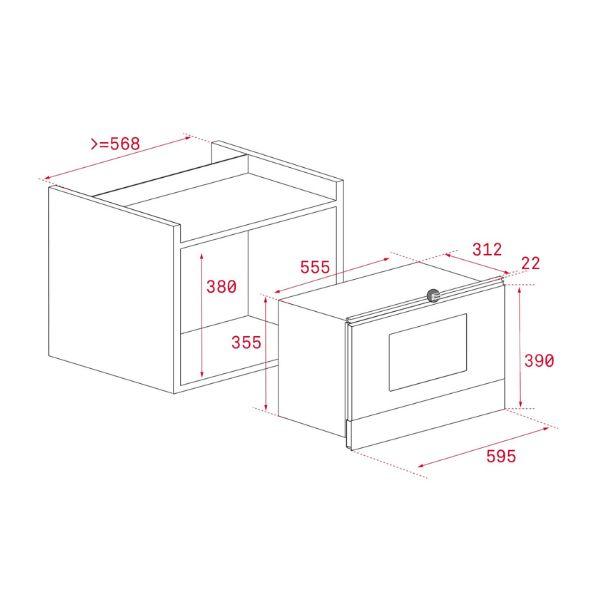 Lò vi sóng ML 8220 BIS L SM 4 Kích thước của Lò vi sóng ML 8220 BIS L SM