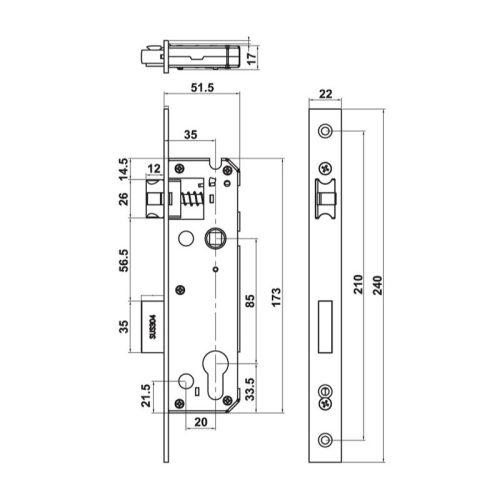 Khóa điện tử cửa nhôm DL6600 Hafele 912.20.145 7 Thông số khóa điện tử cửa nhôm DL6600 Hafele 912.20.145