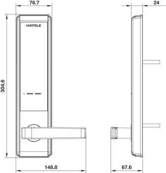 Khóa điện tử Hafele EL7200-TC 912.20.563 5 Kích thước Khóa điện tử Hafele EL7200-TC 912.20.563