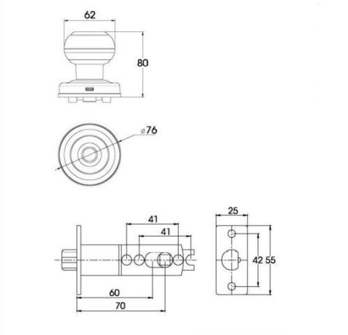 kích thước Khóa cửa vân tay Demax SL106 YL