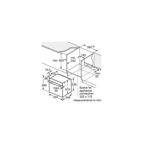 Kích thước của Lò nướng Bosch HBA5360B0K