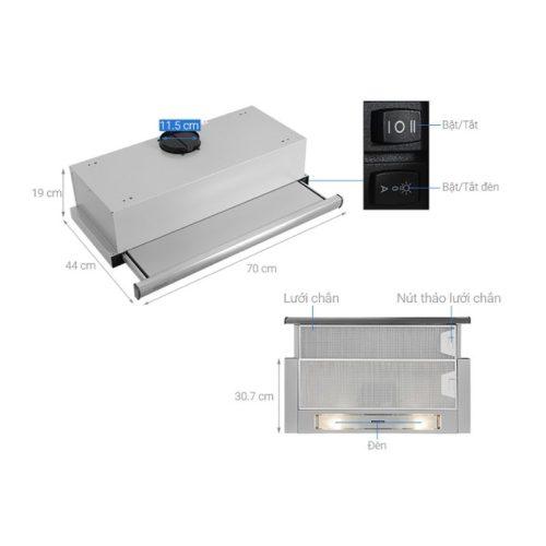 Máy hút mùi âm tủ Teka TL 7310 SS 113080003 7 Kích thước máy hút mùi âm tủ Teka TL 7310 SS