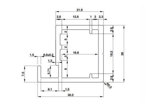 Thanh nhôm màu đen mờ S02 Hafele 563.58.333