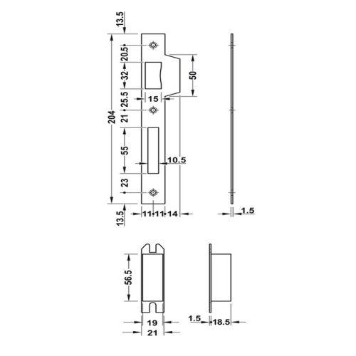 Thân khóa lưỡi gà chốt chết C/C 85mm Hafele 911.02.165 9 Thiết kế của Thân Khóa Lưỡi Gà Chốt Chết C/C 85mm Hafele 911.02.165