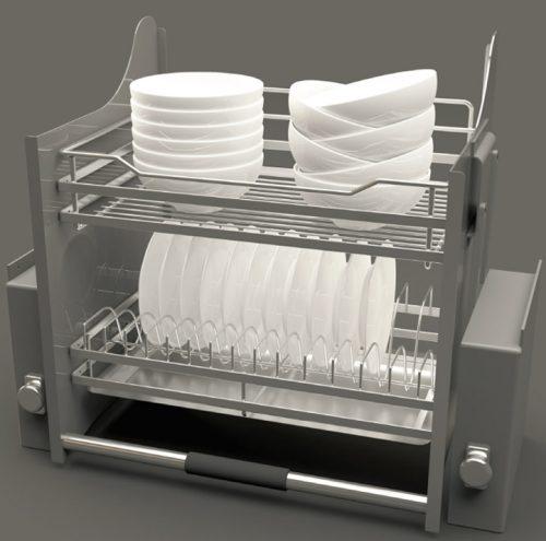 Rổ bát đĩa di động lướt dẹt Lento Hafele 504.76.014 Inox 304