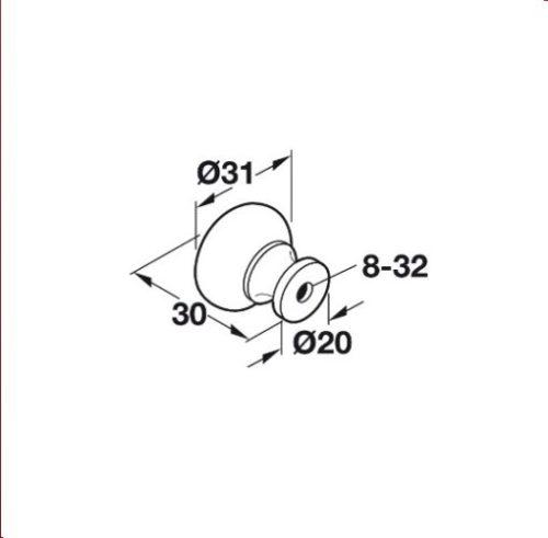 Quả nắm tủ Hafele 136.94.600 5 Quả Nắm Tủ Hafele 136.94.600