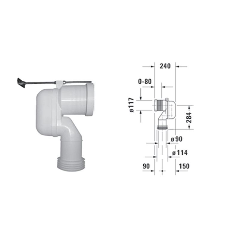 Bộ nối chuyển đổi đường xả dọc Duravit 588.45.961 3 Bộ nối chuyển đổi đường xả dọc Duravit 588.45.961