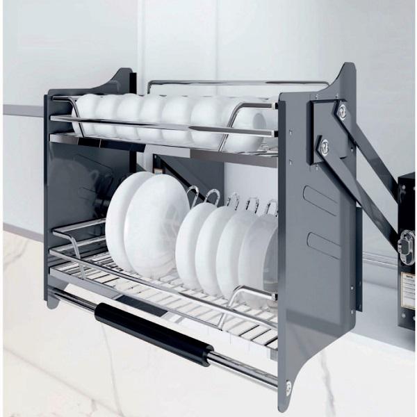 Giá bát nâng hạ 2 tầng nan Oval (Quả Trám) Inoxen EV9090 3 Giá bát nâng hạ 2 tầng nan Oval (Quả Trám) Inoxen EV9090