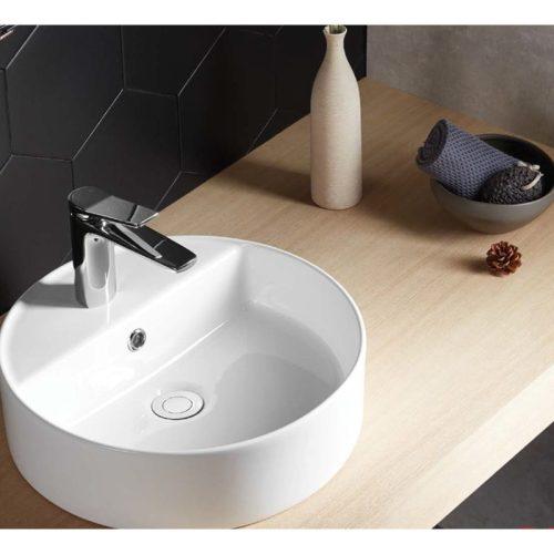 Ảnh thực tế chậu Lavabo sứ đặt bàn Sapporo 420 Hafele 588.79.031