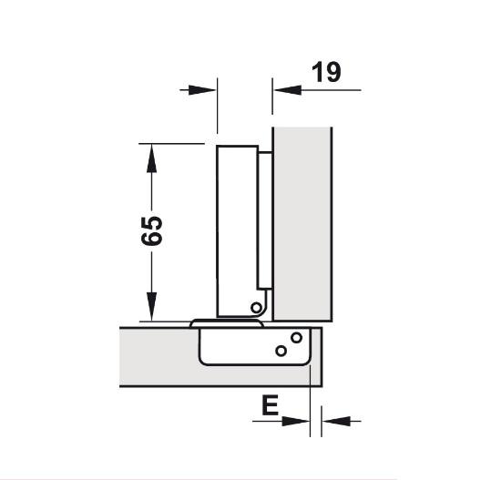 Bản lề giảm chấn Hafele -thẳng 315.30.721 4 Kích thước của Bản lề giảm chấn Hafele -thẳng 315.30.721