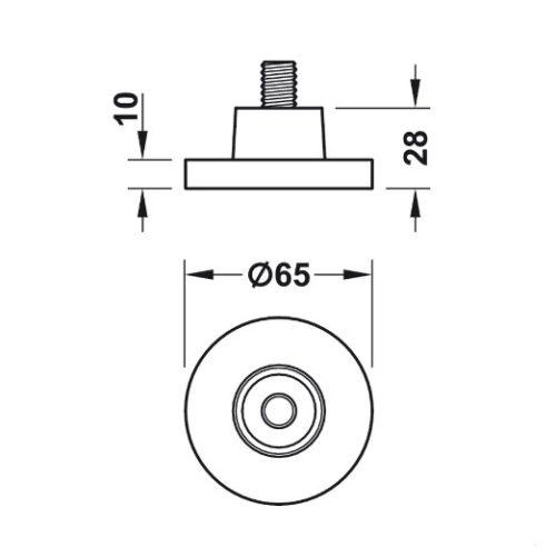 Kích thước của Bas gắn tường nhà vệ sinh công cộng Hafele 988.98.000