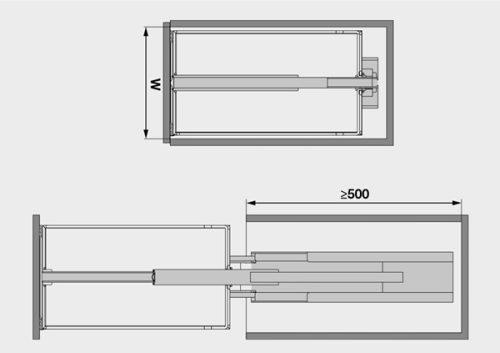 Kích thước của Bộ kệ tủ 4 tầng Dispensa 90 Arena 400mm Hafele 546.54.513