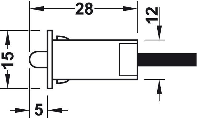 Công tắc đèn Led cửa bản lề Hafele 833.89.059 4 Kích thước của Công tắc đèn Led cửa bản lề Hafele 833.89.059