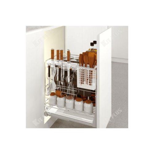 Giá dao thớt Inox nan vuông, ray giảm chấn Kit Plus DE 35T 5 Giá dao thớt Inox nan vuông, ray giảm chấn Kit Plus DE 35T