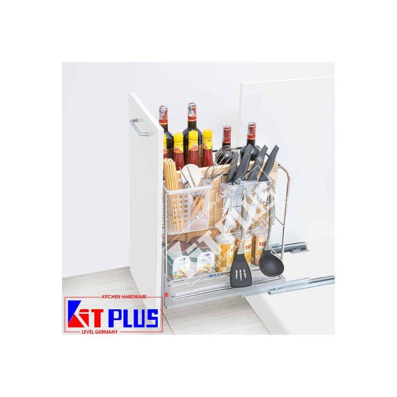 Giá dao thớt Inox nan vuông, ray giảm chấn Kit Plus DE 35T 3 Giá dao thớt Inox nan vuông, ray giảm chấn Kit Plus DE 35T