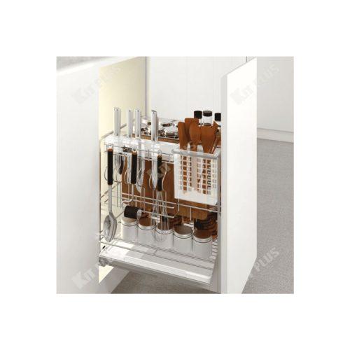 Giá dao thớt Inox nan vuông, ray giảm chấn Kit Plus DE 40T 6 Giá dao thớt Inox nan vuông, ray giảm chấn Kit Plus DE 40T