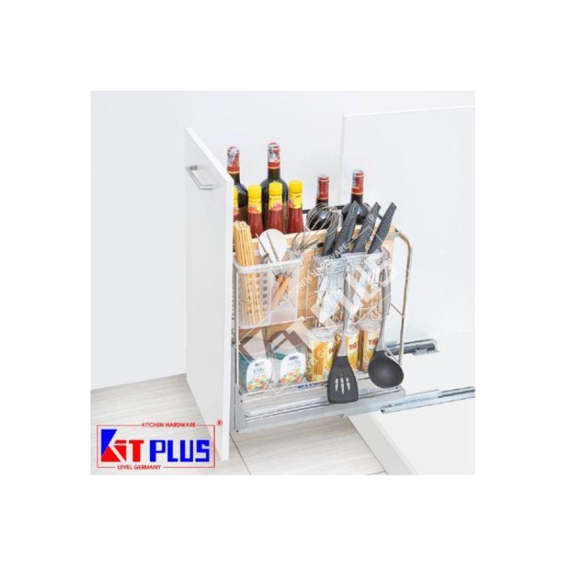 Giá dao thớt nan dẹt inox mờ, ray giảm chấn Kit Plus EC VIP.35 3 Giá dao thớt nan dẹt inox mờ, ray giảm chấn Kit Plus EC VIP.35