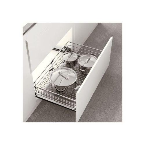 Giá xoong nồi nan tròn Inox mờ, ray giảm chấn Kit Plus DG60S 7 Giá xoong nồi nan tròn Inox mờ, ray giảm chấn Kit Plus DG60S