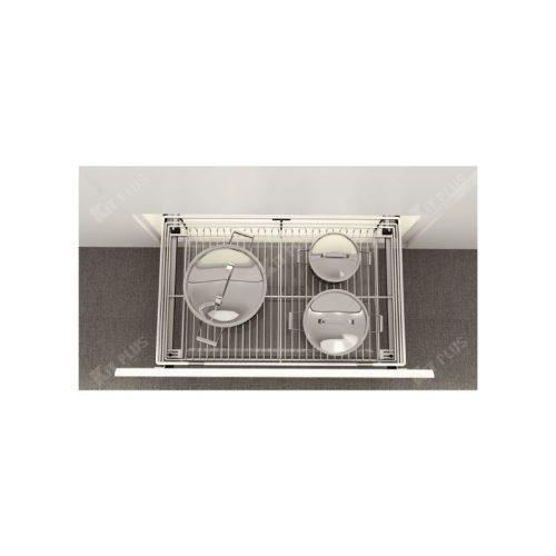 Giá xoong nồi nan tròn Inox mờ, ray giảm chấn Kit Plus DG70S 6 Giá xoong nồi nan tròn Inox mờ, ray giảm chấn Kit Plus DG70S