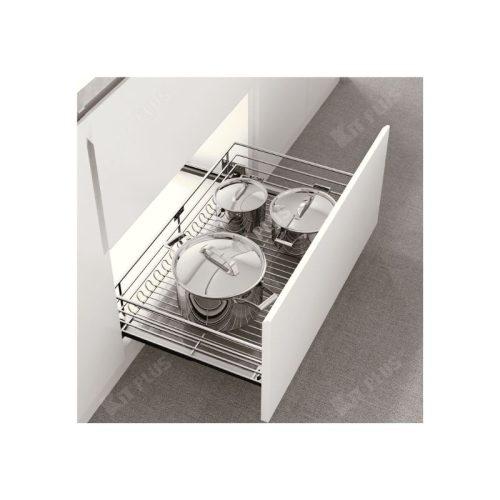 Giá xoong nồi nan tròn Inox mờ, ray giảm chấn Kit Plus DG90S 7 Giá xoong nồi nan tròn Inox mờ, ray giảm chấn Kit Plus DG90S