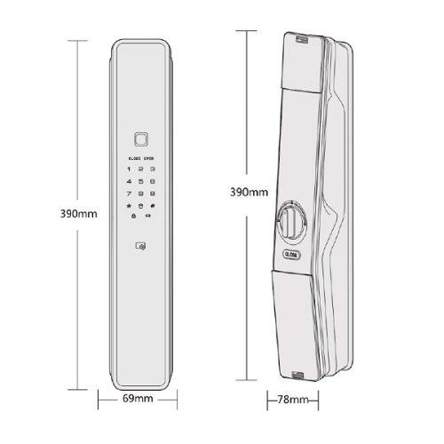 Kích thước của Khóa điện tử Hafele PP9000 912.05.692