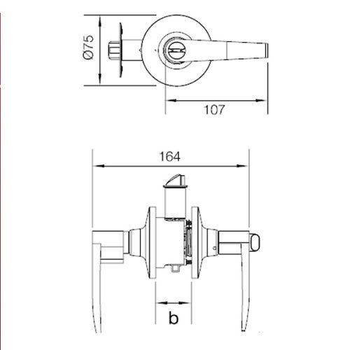 Khóa tay nắm gạt cửa vệ sinh Hafele 489.10.175 5 Kích thước của Khóa tay nắm gạt cửa vệ sinh Hafele 489.10.175