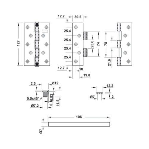Bản lề lá Bauma 926.20.347 5 Bản lề lá Bauma 926.20.347