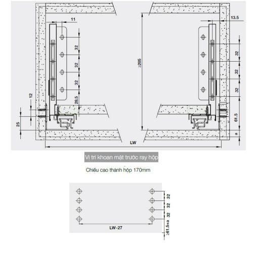 Ray hộp Hafele 552.35.355 Alto S PTO xám đậm H170/500mm 7 phu kien nha bep 552 35 355 1 1