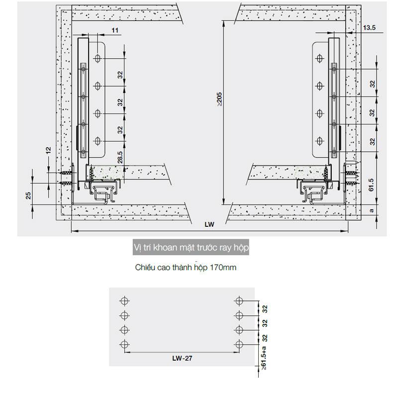 Ray hộp Hafele 552.35.355 Alto S PTO xám đậm H170/500mm 4 Ray hộp Hafele 552.35.355 Alto S PTO xám đậm H170/500mm - Ảnh 2