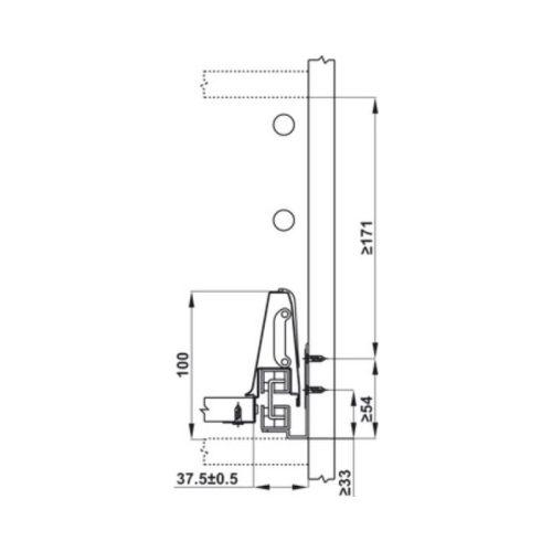 Ray hộp Hafele 552.79.785 Alto B199 500mm trắng, nắp kim loại