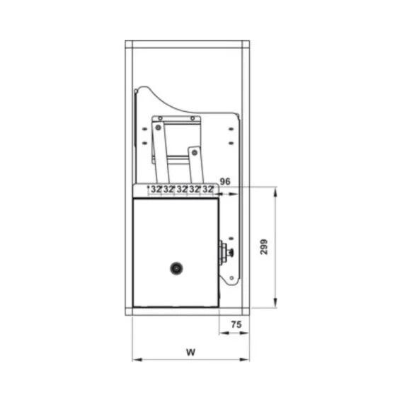 Rổ bát đĩa di động lướt dẹt Lento Hafele 504.76.217 mạ chrome 4 Kích thước của Rổ bát đĩa di động lướt dẹt Lento Hafele 504.76.217 mạ chrome