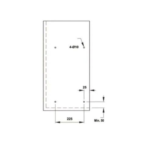 Kích thước của Rổ bát đĩa không khung Presto Hafele 544.40.025 Inox 304