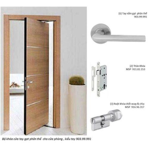 Tay nắm gạt có nắp che cửa phòng Hafele 903.99.991