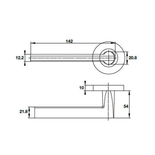 Kích thước của Tay nắm gạt cửa phòng Hafele 903.99.329