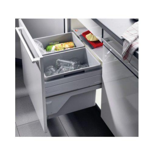 Thùng rác gắn cánh Hafele 502.73.901 2x30L cho tủ 450mm