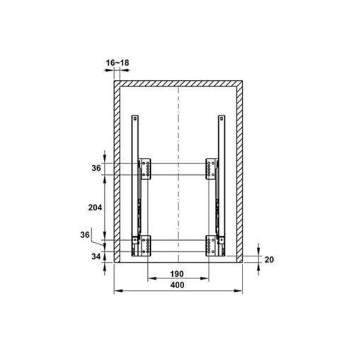 Thùng rác gắn cánh Hafele Viola 503.48.505
